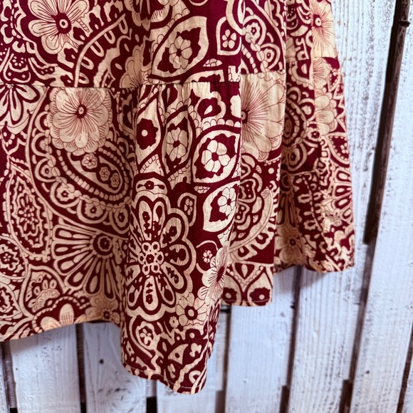 Umgee Floral Cotton Boho Dress Cream Red Medium Wedding Guest Classy Cottage - Picture 5 of 12